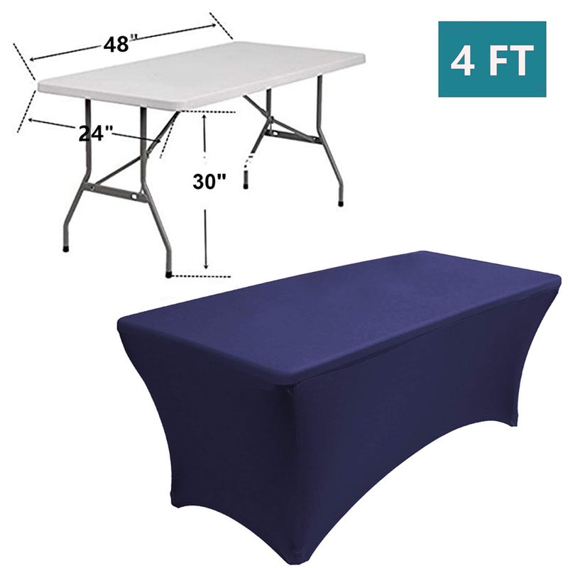 RELIANCER 1 Pack Stretch Spandex Table Covers for Rectangular Tables,4FT Elastic Fitted Tablecloth,Universal Rectangular Table Cloth Protector for Outdoor Party,Wedding,Bar,Birthday,Banquet,Events - Image 3